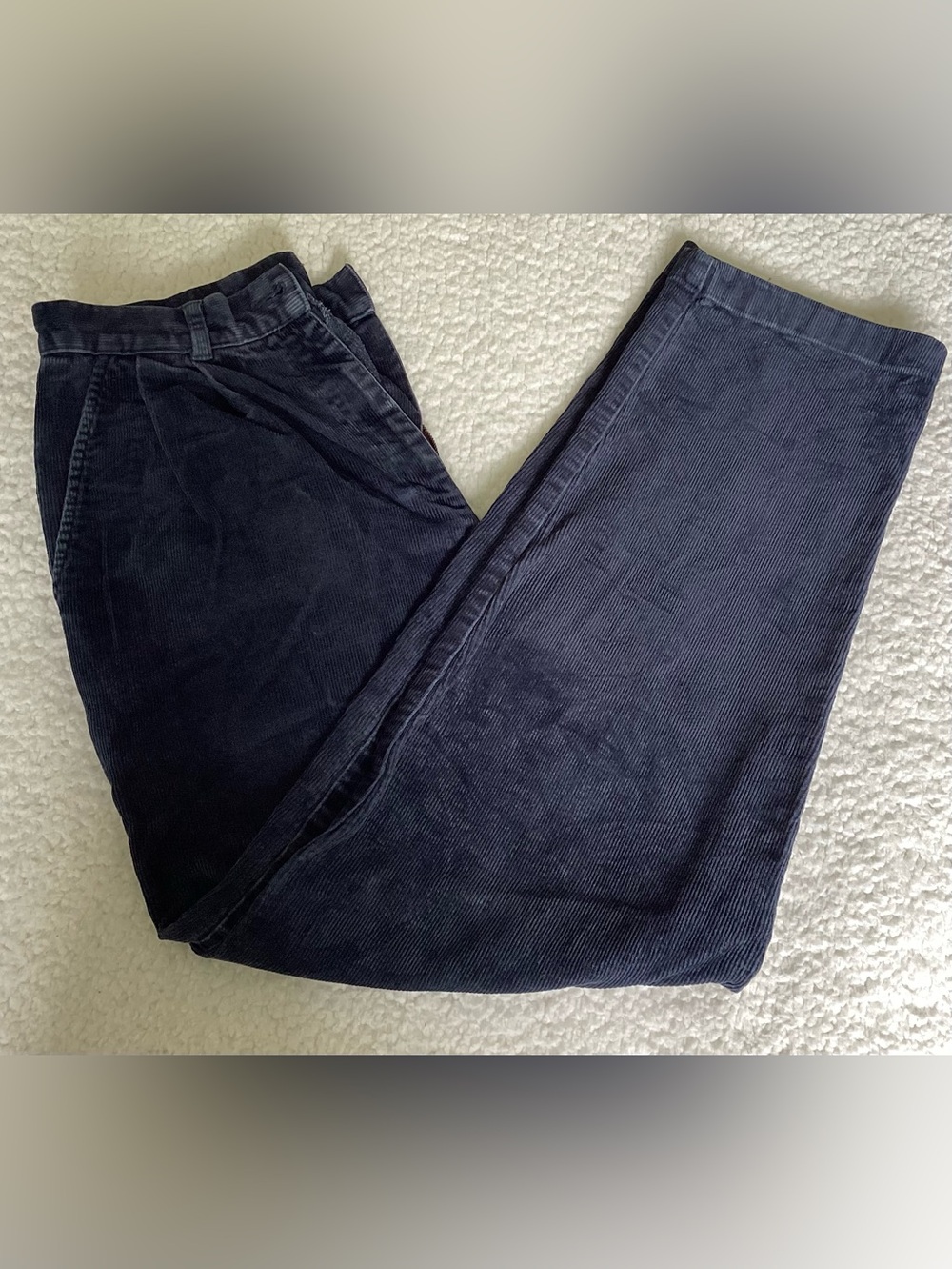 L.L.Bean Navy‎ Corduroy Trousers Size 6 Coastal Grandmother Preppy